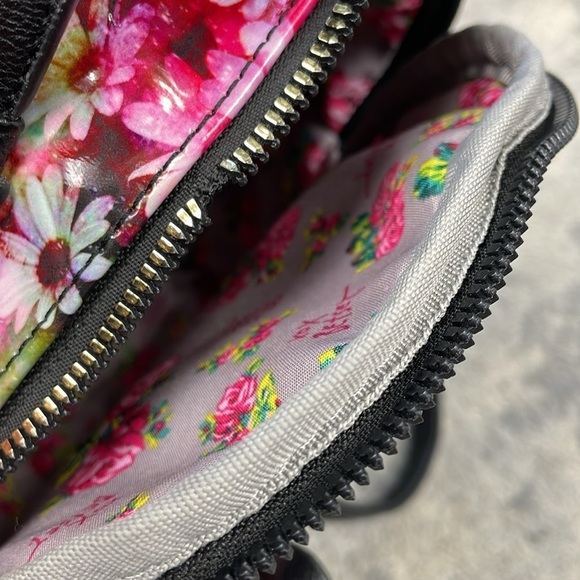 Betsey Johnson Kitsch Mini Floral Patent Backpack French Bull Dog - Picture 15 of 16